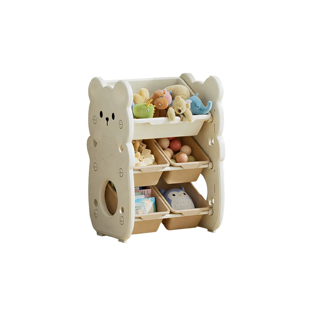 LIVARA Kids Toy Storage Rack with Dual Storage Modes and HDPE Material 45cm for Kids Room and Playroom - White