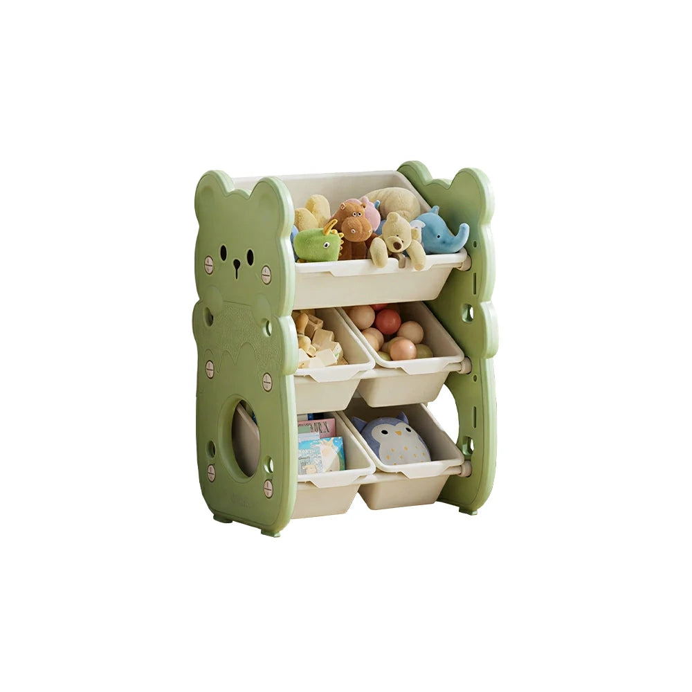 LIVARA Kids Toy Storage Rack with Dual Storage Modes and HDPE Material 45cm for Kids Room and Playroom - Green