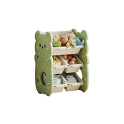 LIVARA Kids Toy Storage Rack with Dual Storage Modes and HDPE Material 45cm for Kids Room and Playroom - Green