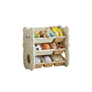 LIVARA Kids Toy Storage Rack with Dual Storage Modes and HDPE Material 64.5cm for Kids Room and Playroom - White