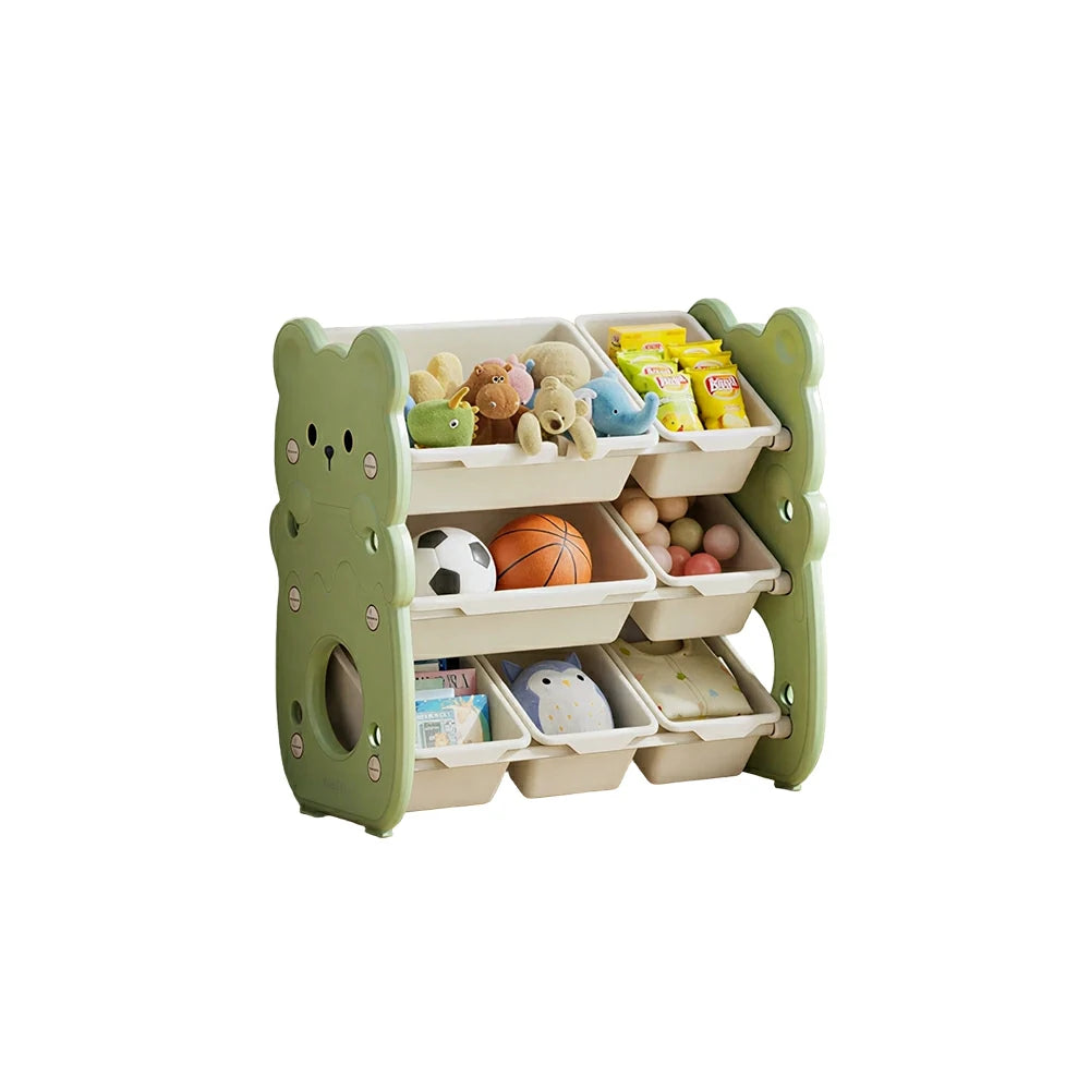 LIVARA Kids Toy Storage Rack with Dual Storage Modes and HDPE Material 64.5cm for Kids Room and Playroom - Green