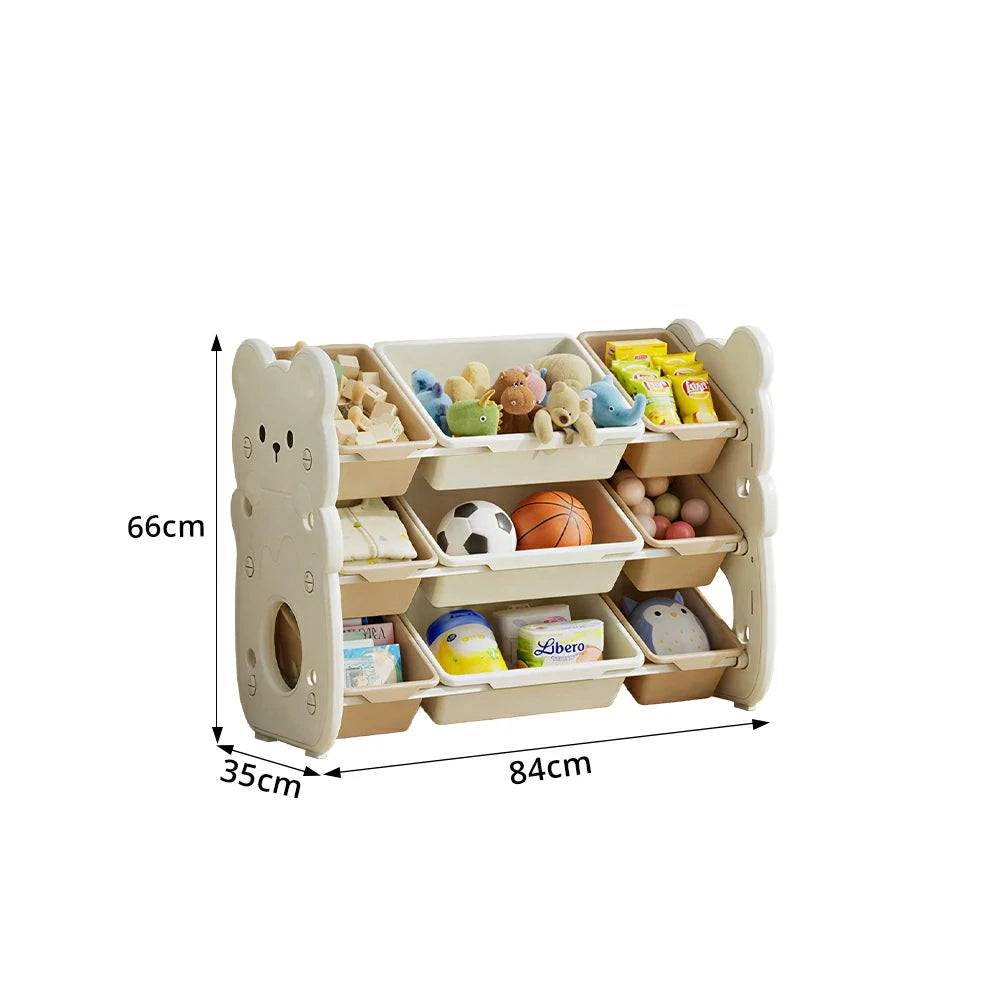 LIVARA Kids Toy Storage Rack with Dual Storage Modes and HDPE Material 84cm for Kids Room and Playroom - White