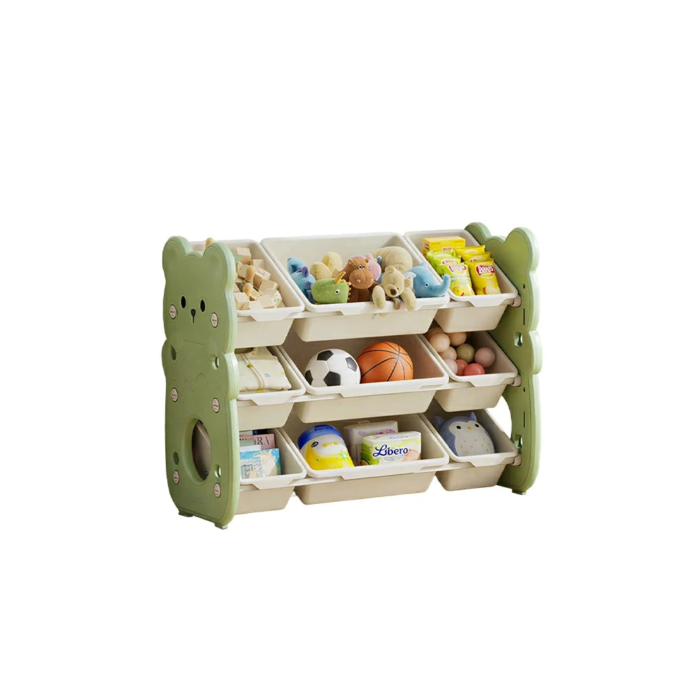 LIVARA Kids Toy Storage Rack with Dual Storage Modes and HDPE Material 84cm for Kids Room and Playroom - Green