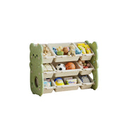 LIVARA Kids Toy Storage Rack with Dual Storage Modes and HDPE Material 84cm for Kids Room and Playroom - Green