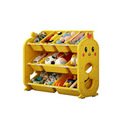 LIVARA Kids Toy Storage Rack with Multi-Zone Bins and Anti-Drop Design Chick Theme 83.5cm for Kids Room and Playroom - Yellow