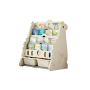 LIVARA Kids Picture Book Storage Rack with 5-Tier Storage and Large Book Slots for Kids Room and Reading Corner - White