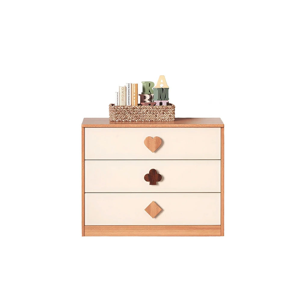 LIVARA Kids Dresser Cream Style Eco-Friendly Rounded Silent Rails 3-Drawer Cabinet for Kids Room Bedroom Living Room Reading Corner
