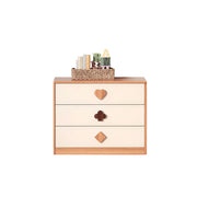 LIVARA Kids Dresser Cream Style Eco-Friendly Rounded Silent Rails 3-Drawer Cabinet for Kids Room Bedroom Living Room Reading Corner