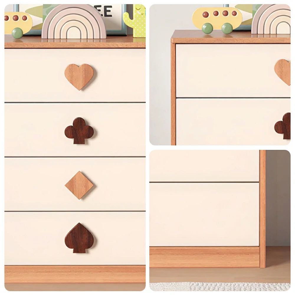 LIVARA Kids Dresser Cream Style Eco-Friendly Rounded Silent Rails 4-Drawer Cabinet for Kids Room Bedroom Living Room Reading Corner