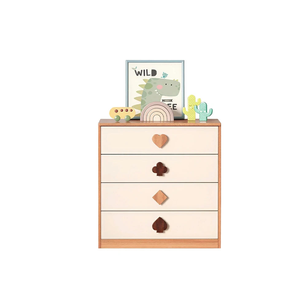 LIVARA Kids Dresser Cream Style Eco-Friendly Rounded Silent Rails 4-Drawer Cabinet for Kids Room Bedroom Living Room Reading Corner