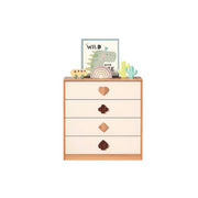 LIVARA Kids Dresser Cream Style Eco-Friendly Rounded Silent Rails 4-Drawer Cabinet for Kids Room Bedroom Living Room Reading Corner