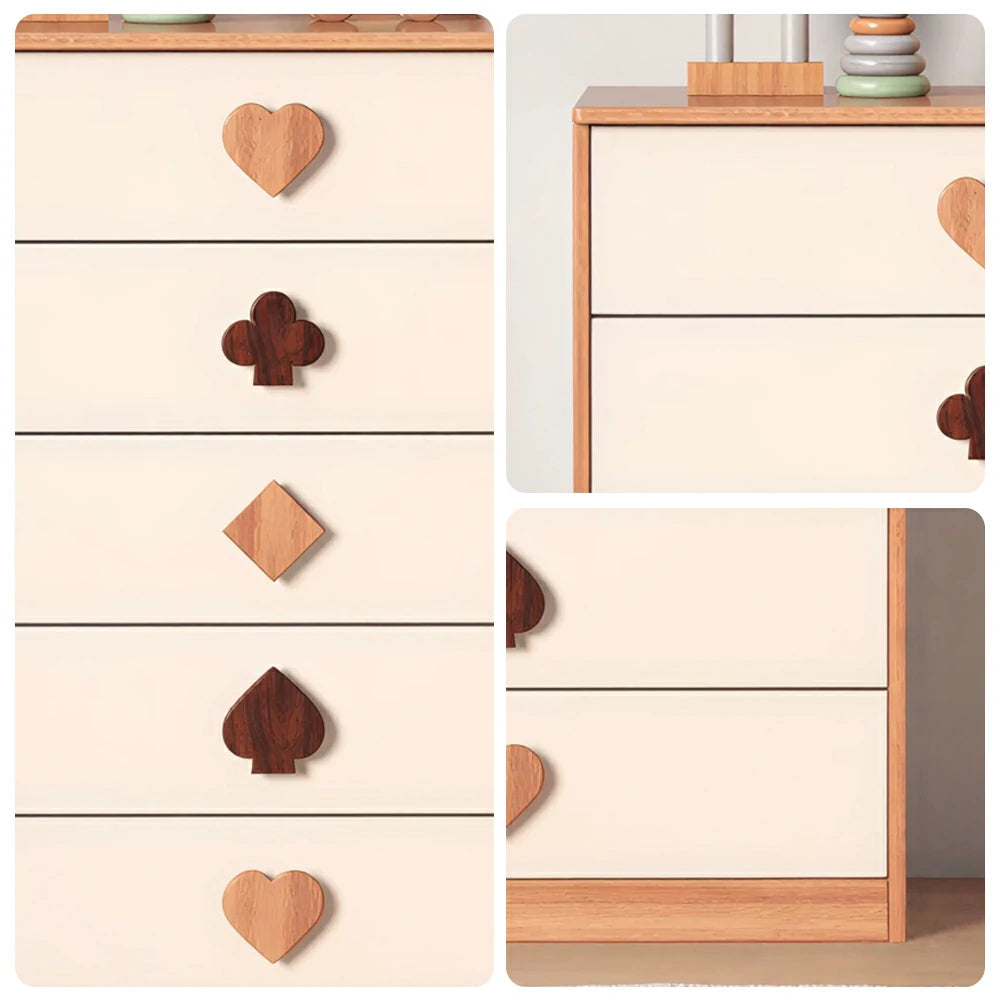 LIVARA Kids Dresser Cream Style Eco-Friendly Rounded Silent Rails 5-Drawer Cabinet for Kids Room Bedroom Living Room Reading Corner
