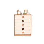 LIVARA Kids Dresser Cream Style Eco-Friendly Rounded Silent Rails 5-Drawer Cabinet for Kids Room Bedroom Living Room Reading Corner