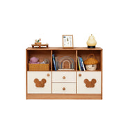 LIVARA Kids Storage Cabinet Multi-Zone Anti-Tip Solid Wood Rounded Corners for Kids Room Reading Corner Play Area - White