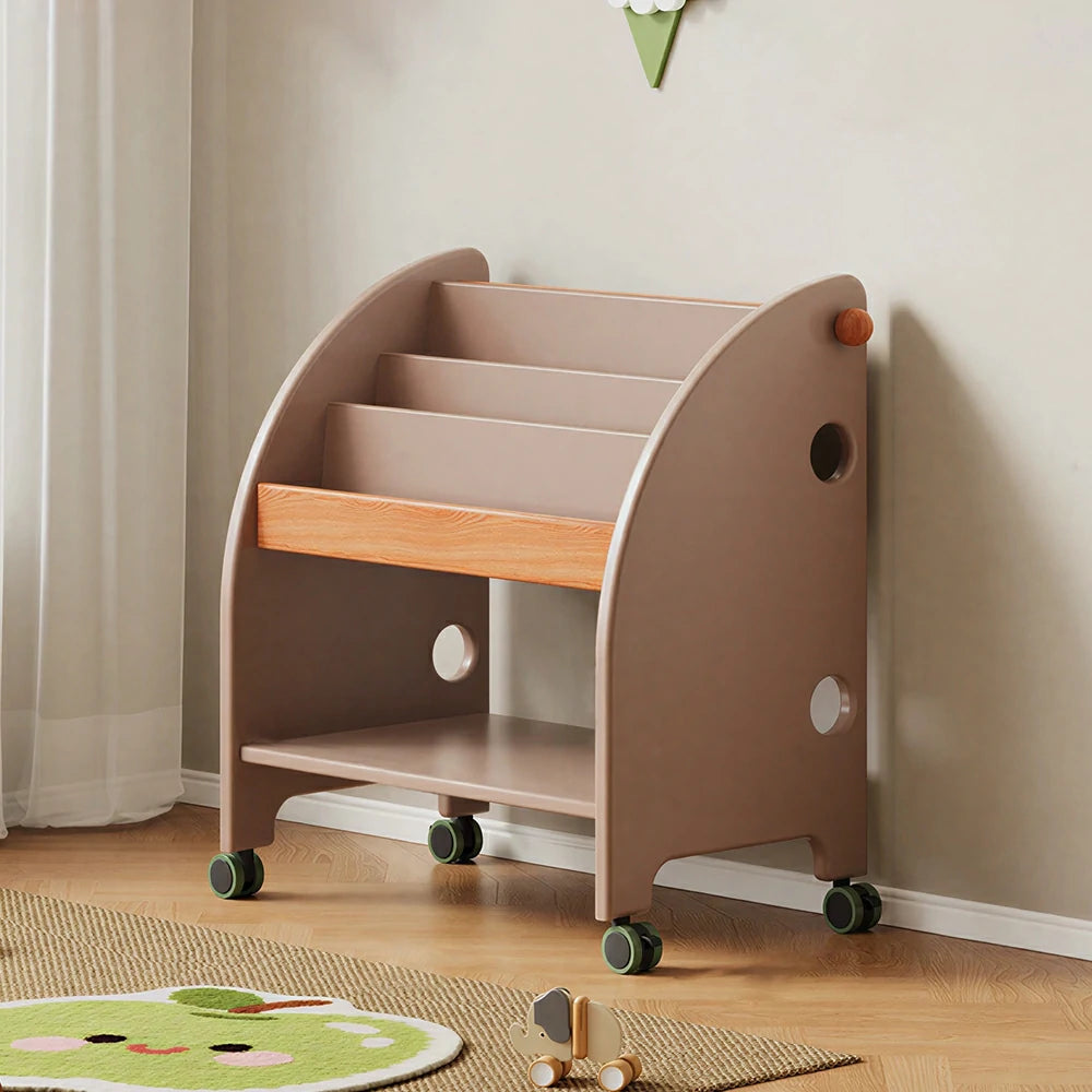 LIVARA Kids Picture Book Rack - Child-Friendly Storage Shelf - Bedroom Playroom Organizer - Sakura Pink