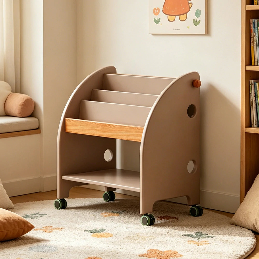 LIVARA Kids Picture Book Rack - Child-Friendly Storage Shelf - Bedroom Playroom Organizer - Sakura Pink