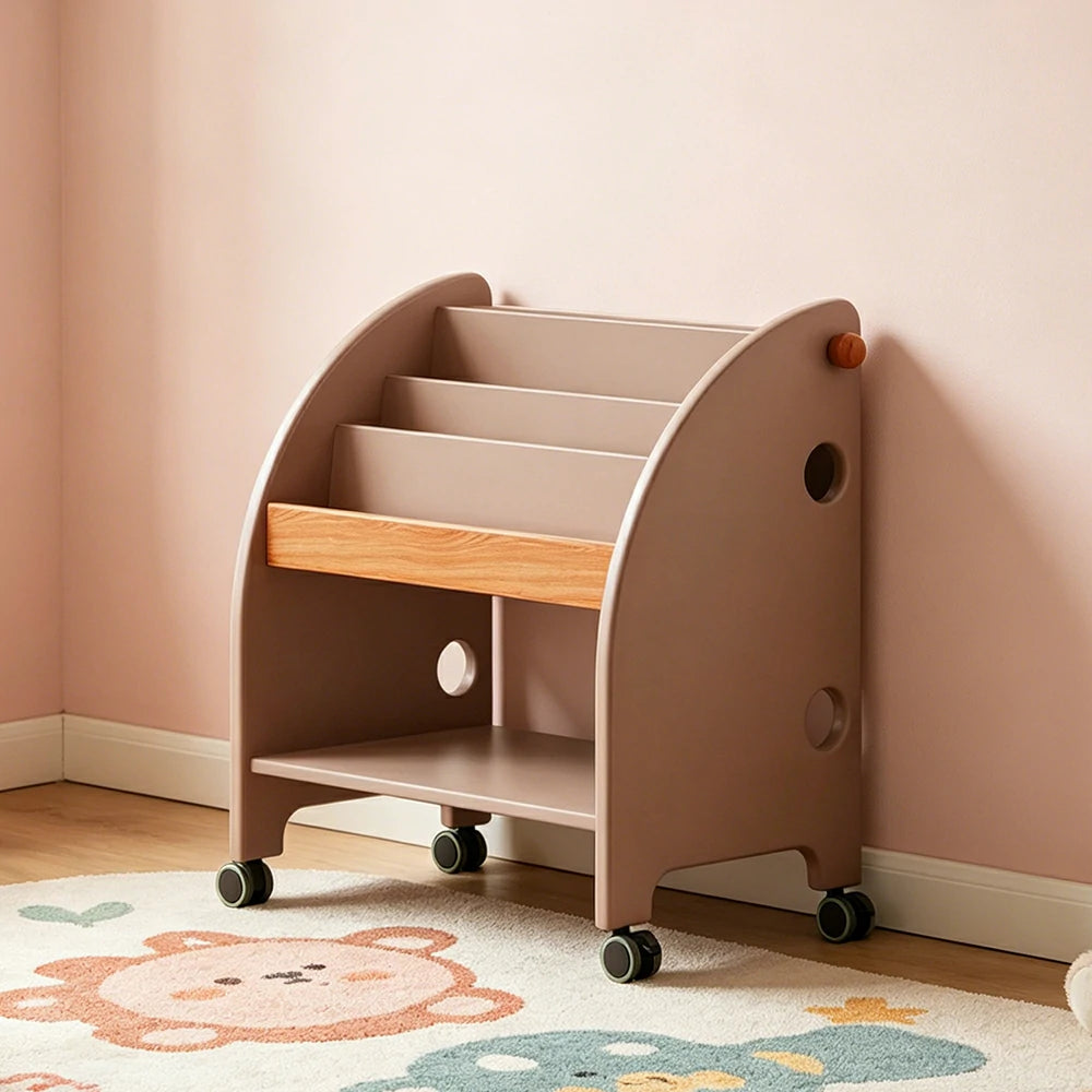 LIVARA Kids Picture Book Rack - Child-Friendly Storage Shelf - Bedroom Playroom Organizer - Sakura Pink