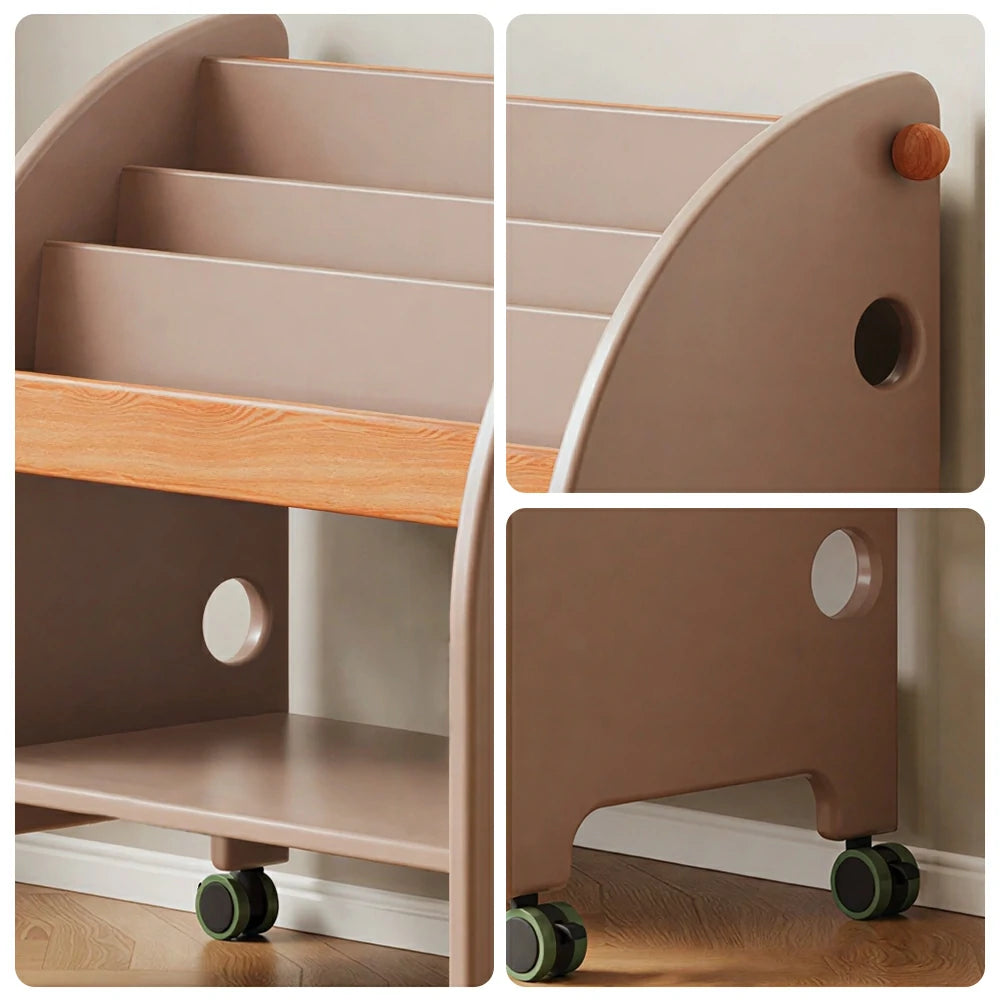 LIVARA Kids Picture Book Rack - Child-Friendly Storage Shelf - Bedroom Playroom Organizer - Sakura Pink
