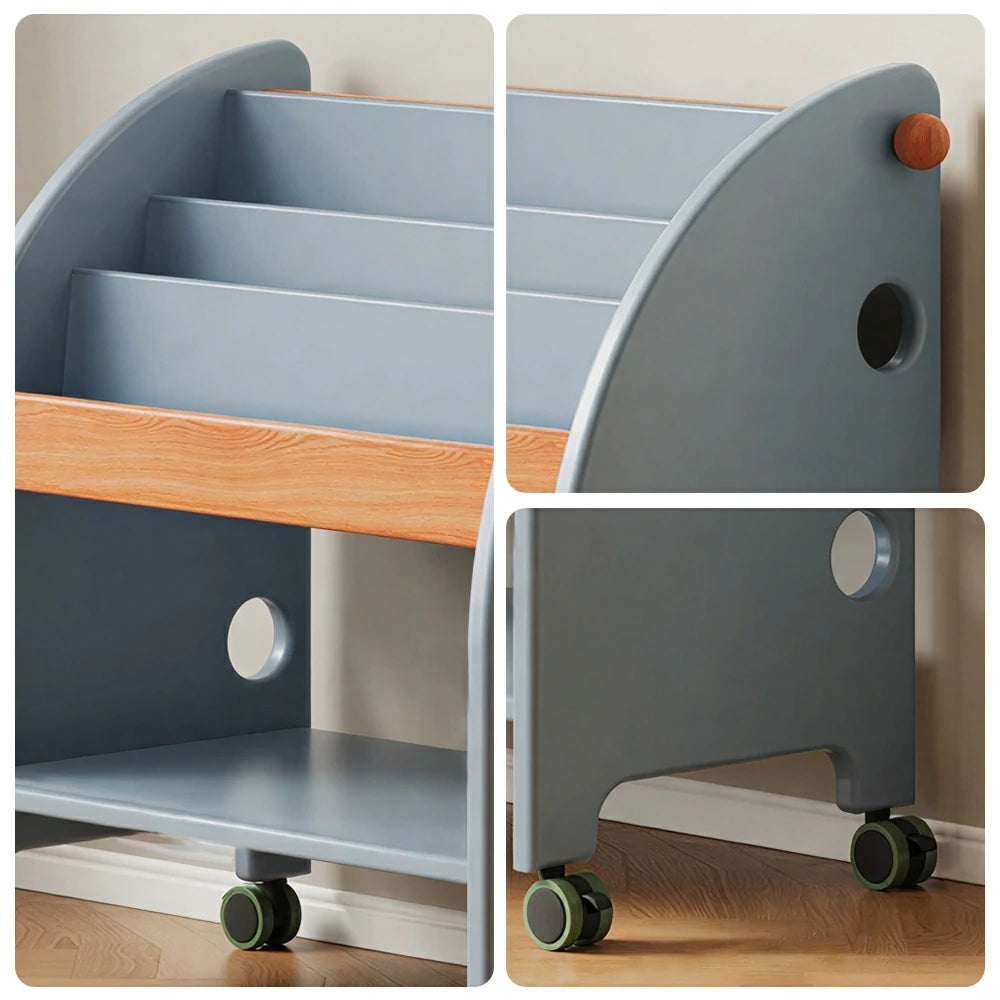 LIVARA Kids Picture Book Rack - Child-Friendly Storage Shelf - Bedroom Playroom Organizer - BLUE