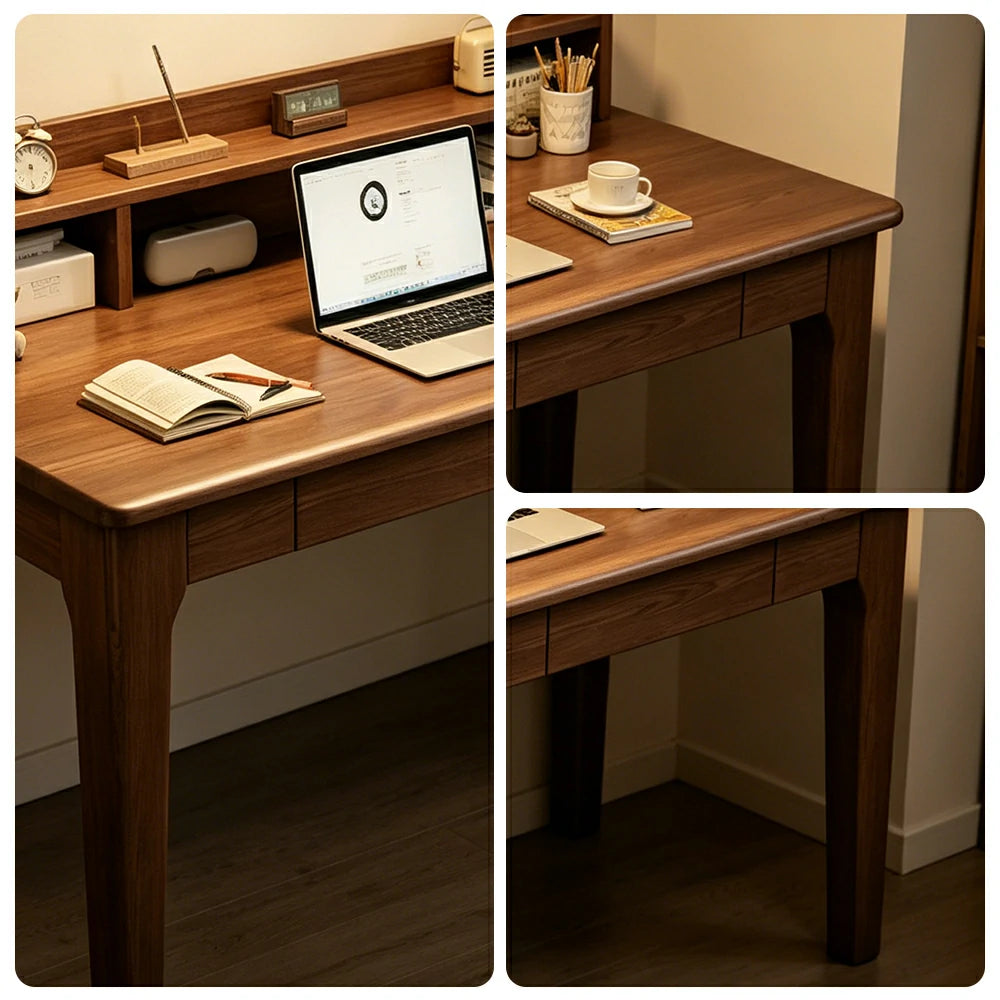 LIVARA Walnut Kids Study Desk - Compact Single Desk for Study Room - Walnut