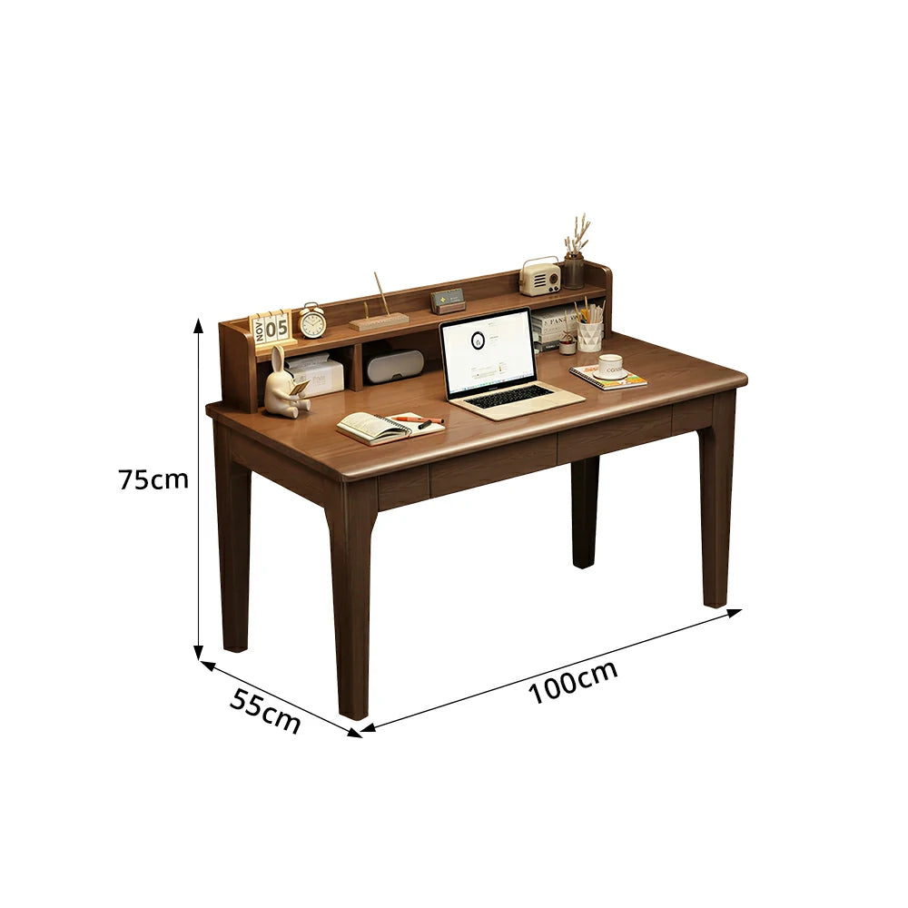 LIVARA Walnut Kids Study Desk - Compact Single Desk for Study Room - Walnut