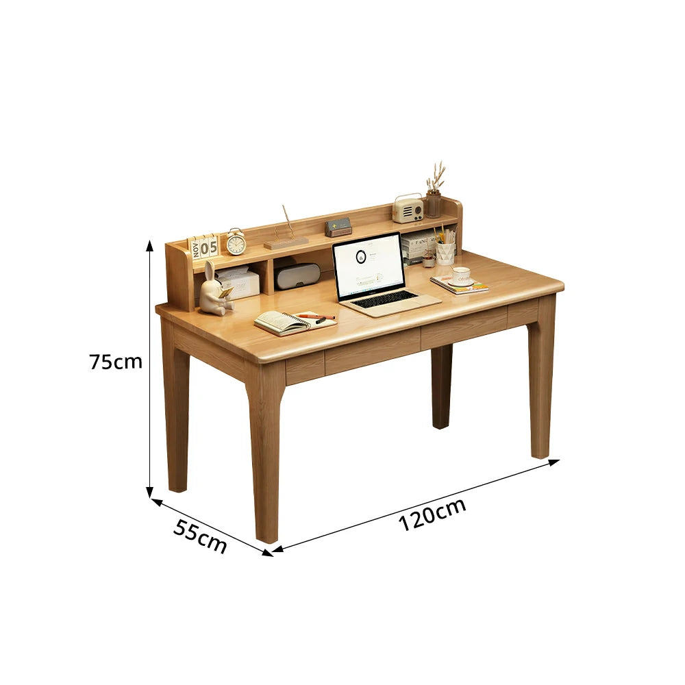 LIVARA Natural Wood Kids Study Desk - Compact Single Desk for Study Room - Natural Wood