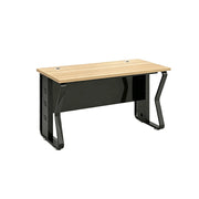 LIVARA Single Office Desk 120cm Workstation with Cable Management, E1 Board & Steel Frame - Light Walnut & Black