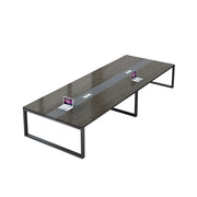 LIVARA 200/240cm Office Conference Table with 25mm Desktop, Steel Frame & Cable Management - Grey