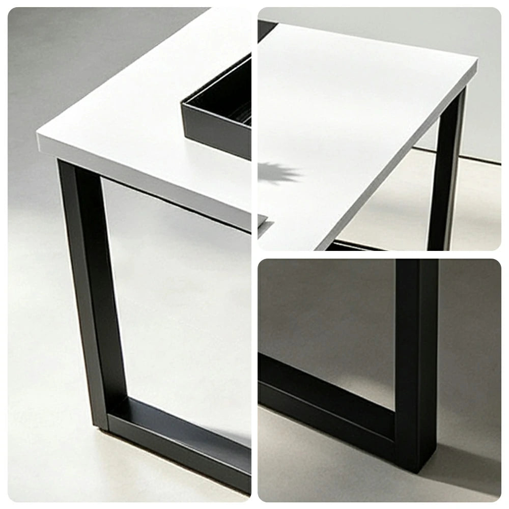 LIVARA 200/240cm Office Conference Table with 25mm Desktop, Steel Frame & Cable Management - White