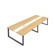 LIVARA 200/240cm Office Conference Table with 25mm Desktop, Steel Frame & Cable Management - Wood