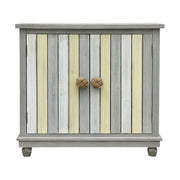 LIVARA Vintage Storage Cabinet Double Door Sideboard Solid Wood MDF Carved Panel French Country Style with Rope Handles