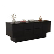 LIVARA 120/180cm Retail Island Display Cabinet with Multi-Drawer Storage for Clothing Store - All Black