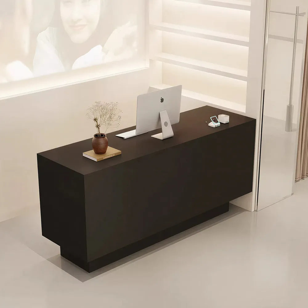 LIVARA 120/180cm Reception Counter with Multi-Compartment Storage for Retail Store and Salon - Black