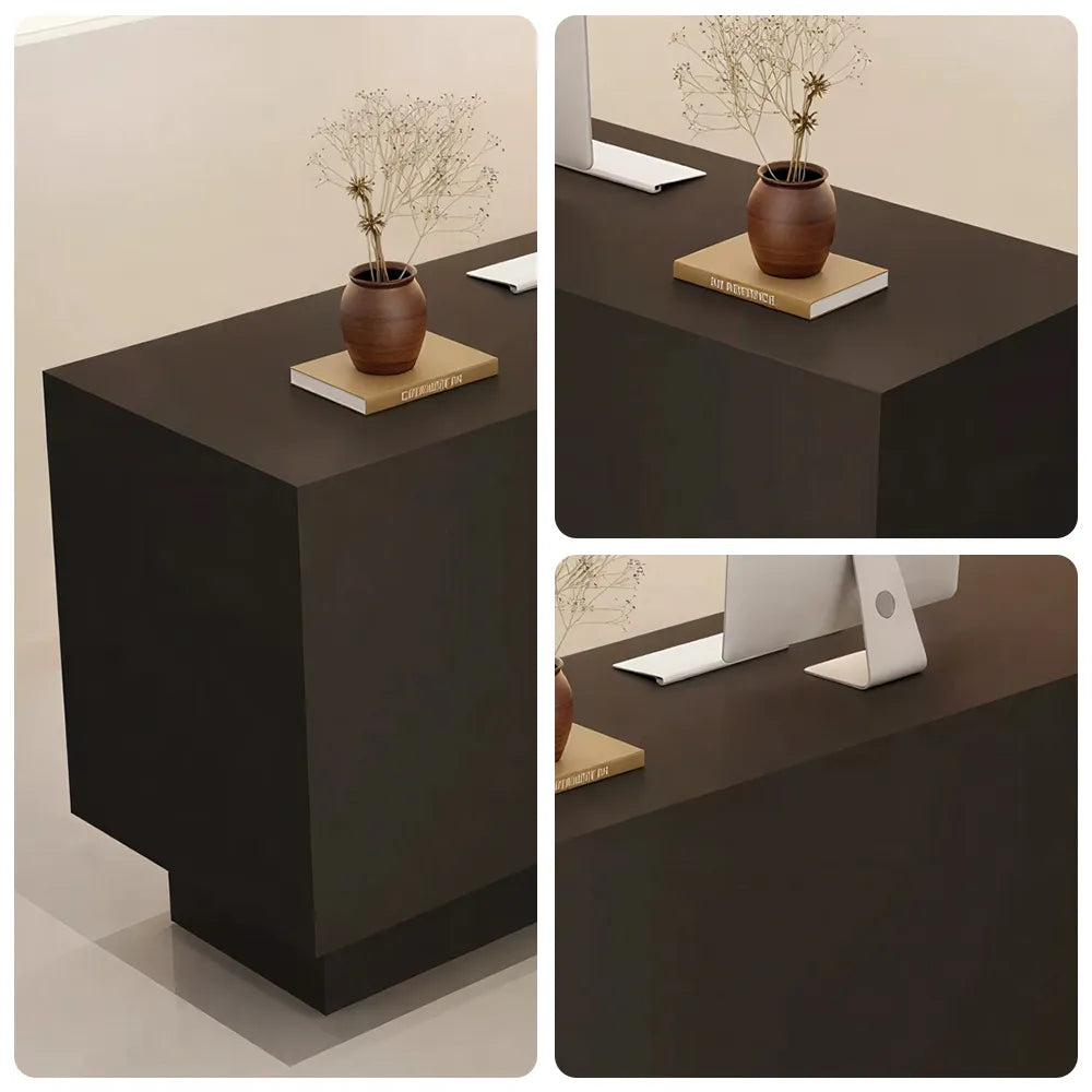 LIVARA 120/180cm Reception Counter with Multi-Compartment Storage for Retail Store and Salon - Black