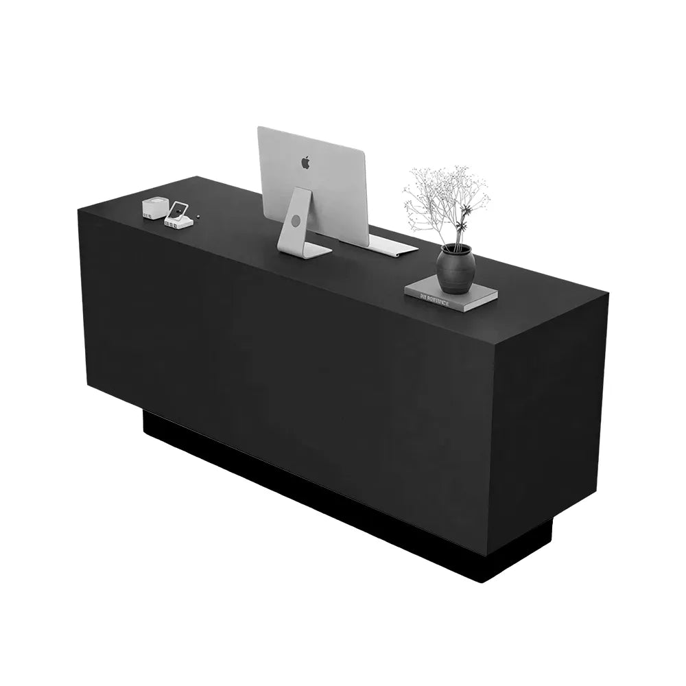 LIVARA 120/180cm Reception Counter with Multi-Compartment Storage for Retail Store and Salon - Black