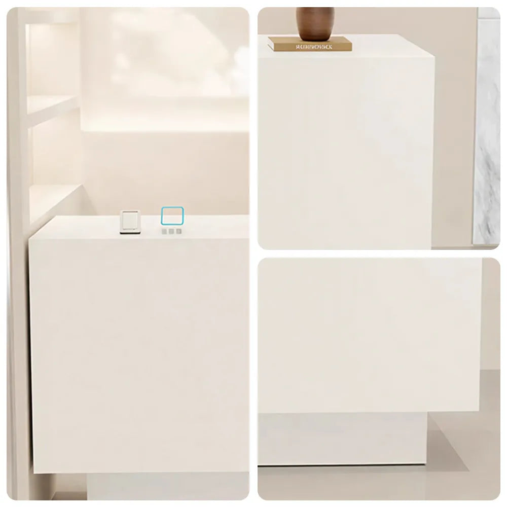 LIVARA 120/180cm Reception Counter with Multi-Compartment Storage for Retail Store and Salon - White