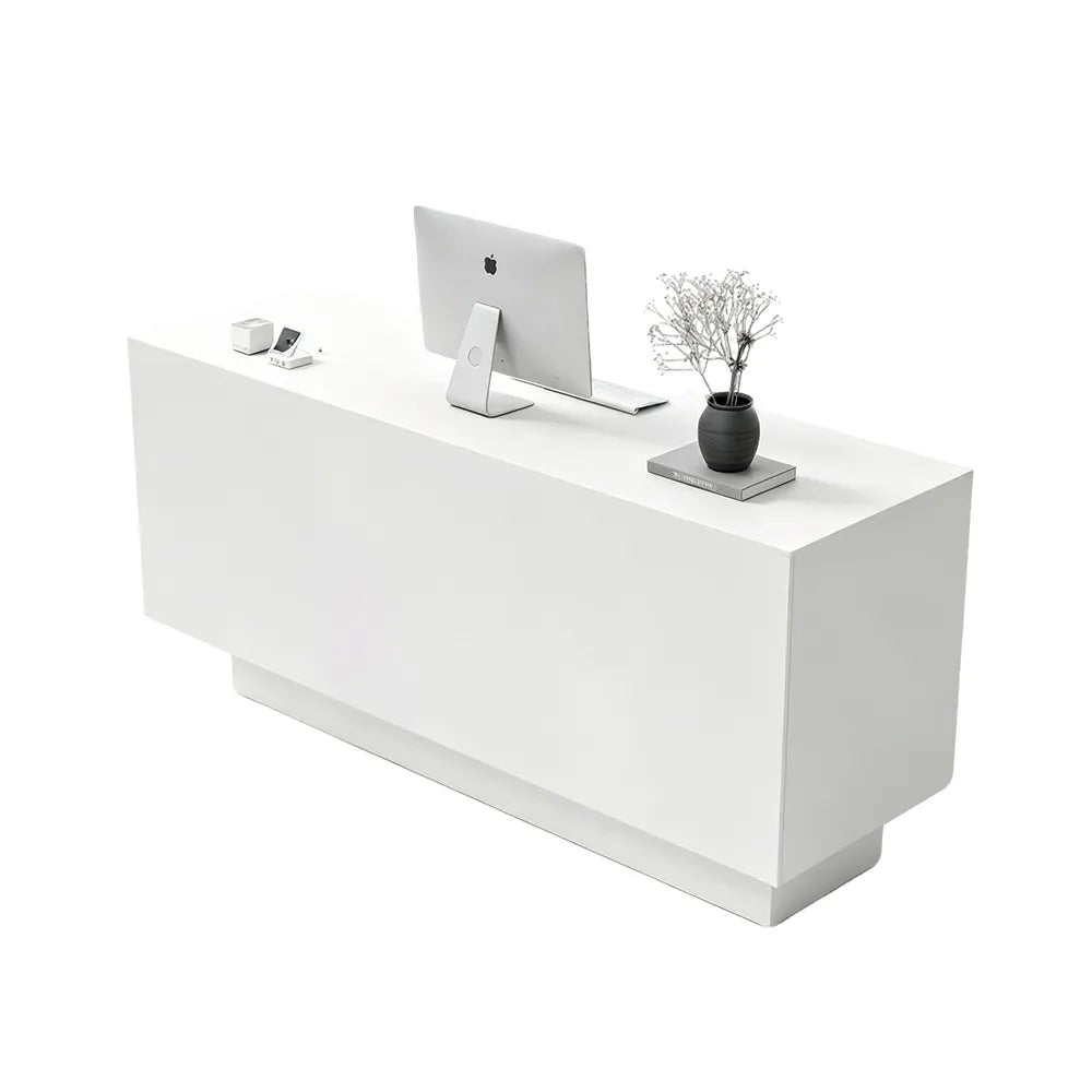 LIVARA 120/180cm Reception Counter with Multi-Compartment Storage for Retail Store and Salon - White