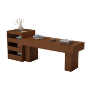 LIVARA 120/180cm Retail Island Display Table with Multi-Drawer Storage for Clothing Store - Walnut