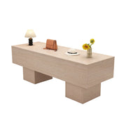 LIVARA 120/180cm Retail Island Display Table with Open Storage for Clothing and Boutique Stores - Full Travertine