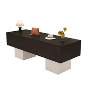 LIVARA 120/180cm Retail Island Display Table with Open Storage for Clothing and Boutique Stores - Black & White Base