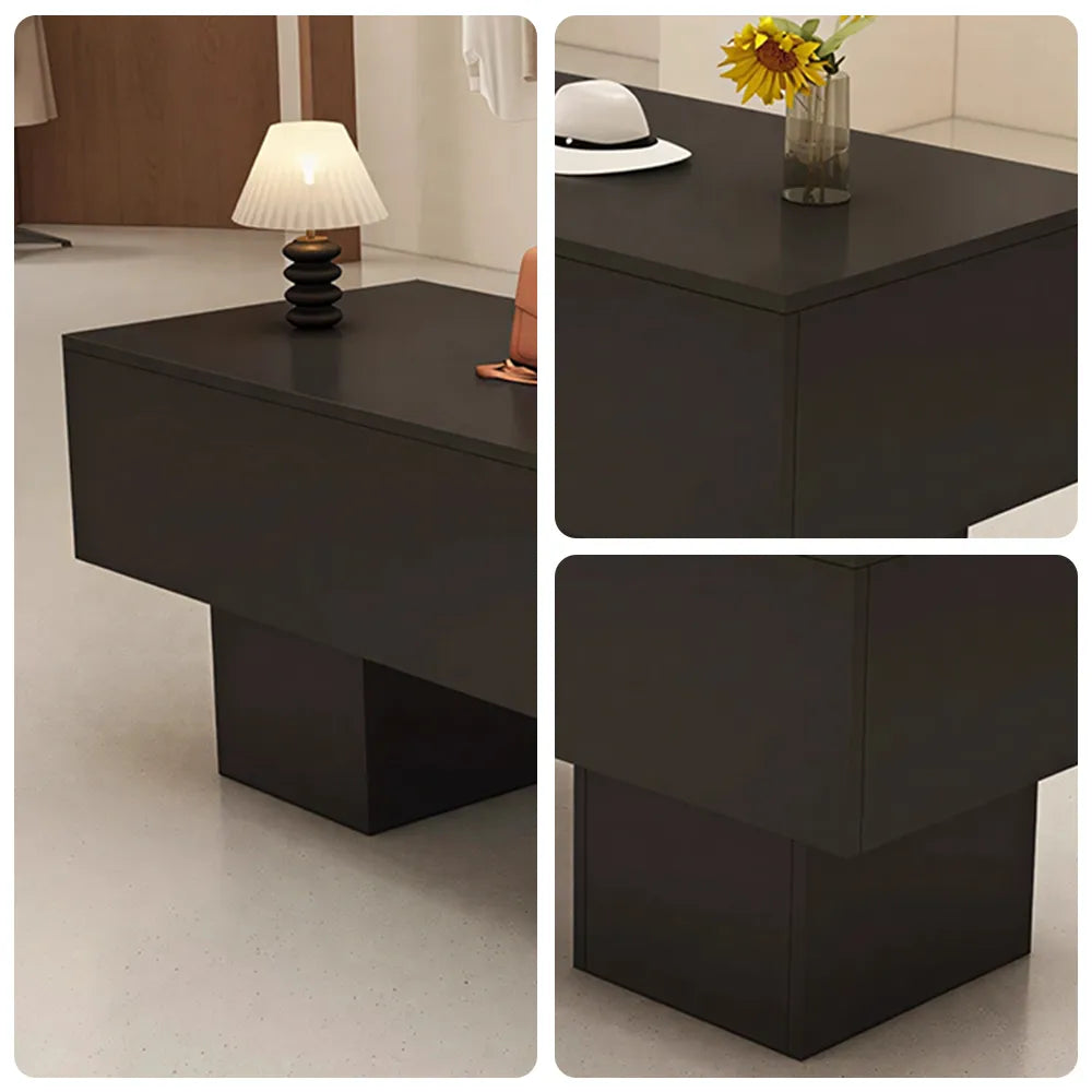 LIVARA 120/180cm Retail Island Display Table with Open Storage for Clothing and Boutique Stores - Black