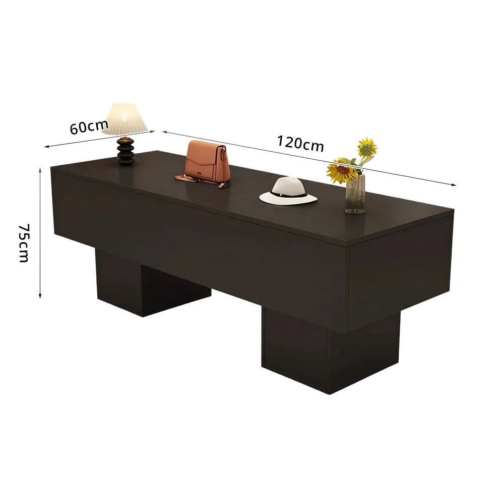 LIVARA 120/180cm Retail Island Display Table with Open Storage for Clothing and Boutique Stores - Black