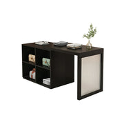 LIVARA 120/180cm Retail Island Display Cabinet with 4-Compartment Storage for Clothing Store - Black