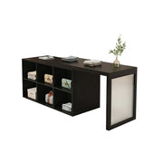 LIVARA 120/180cm Retail Island Display Cabinet with 6-Compartment Storage for Clothing Store - Black