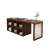 LIVARA 120/180cm Retail Island Display Cabinet with 6-Compartment Storage for Clothing Store - Walnut