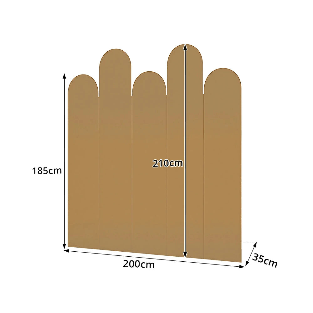 LIVARA 5 Panel Decorative Folding Screen Tall Room Divider Privacy Partition Modern Design for Living Room Bedroom Office - Beige