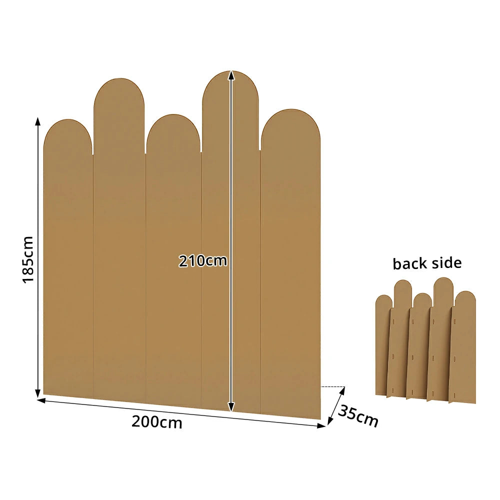 LIVARA 5 Panel Decorative Folding Screen Tall Room Divider Privacy Partition Modern Design for Living Room Bedroom Office - Beige