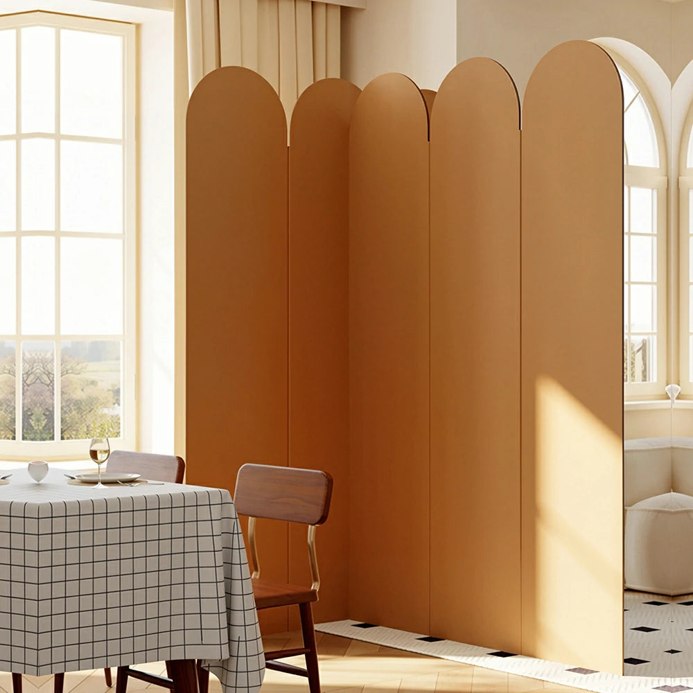 LIVARA 3 Panel Decorative Folding Screen Tall Room Divider Privacy Partition Modern Design for Living Room Bedroom Office - Beige
