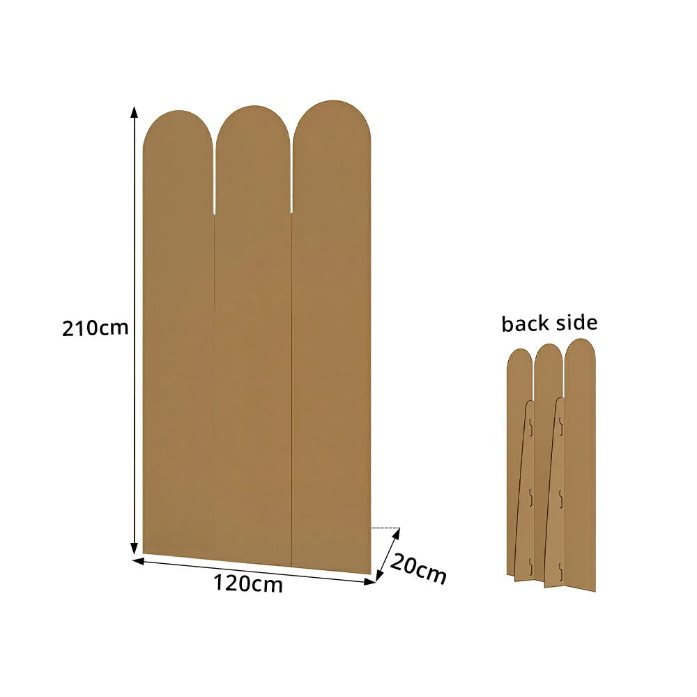LIVARA 3 Panel Decorative Folding Screen Tall Room Divider Privacy Partition Modern Design for Living Room Bedroom Office - Beige