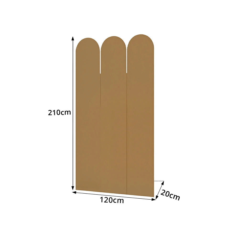 LIVARA 3 Panel Decorative Folding Screen Tall Room Divider Privacy Partition Modern Design for Living Room Bedroom Office - Beige